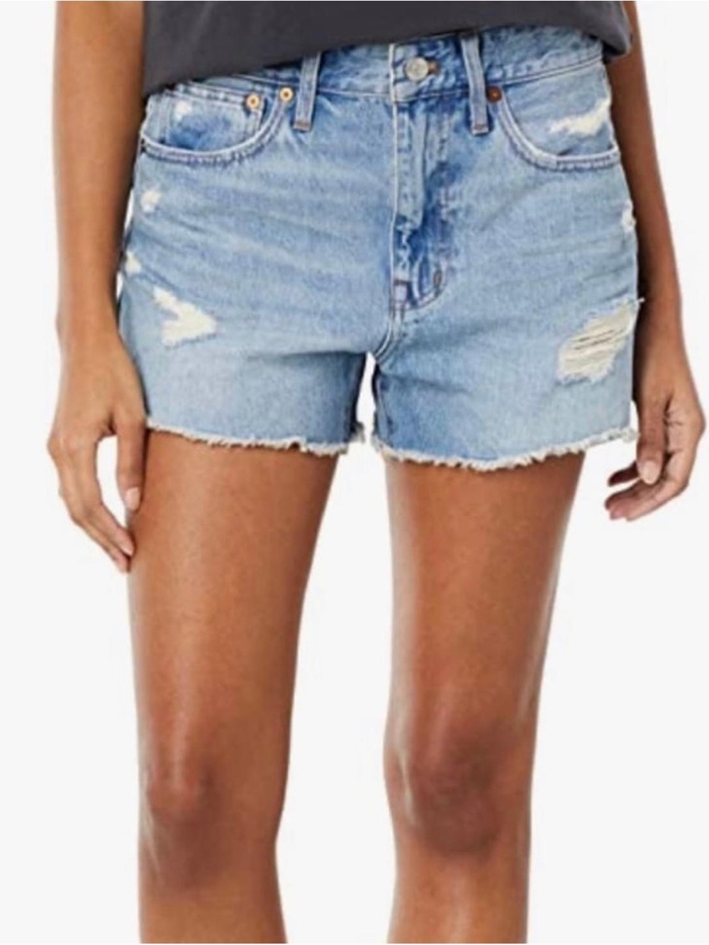 Madewell Light Blue Distressed Denim Shorts